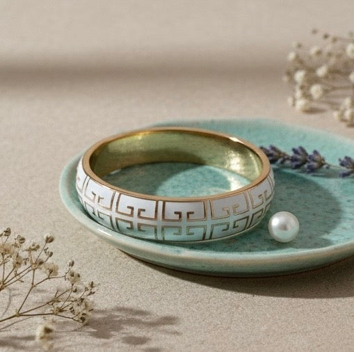 White Pattern Bangle