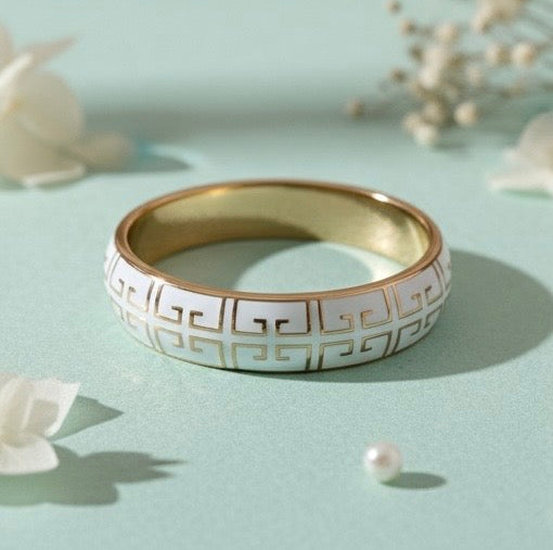 White Pattern Bangle