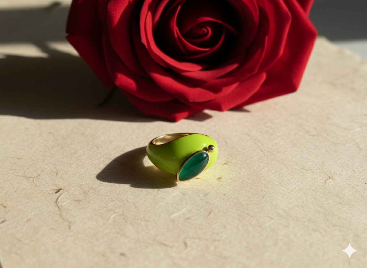 GREEN APPLE HANA RING