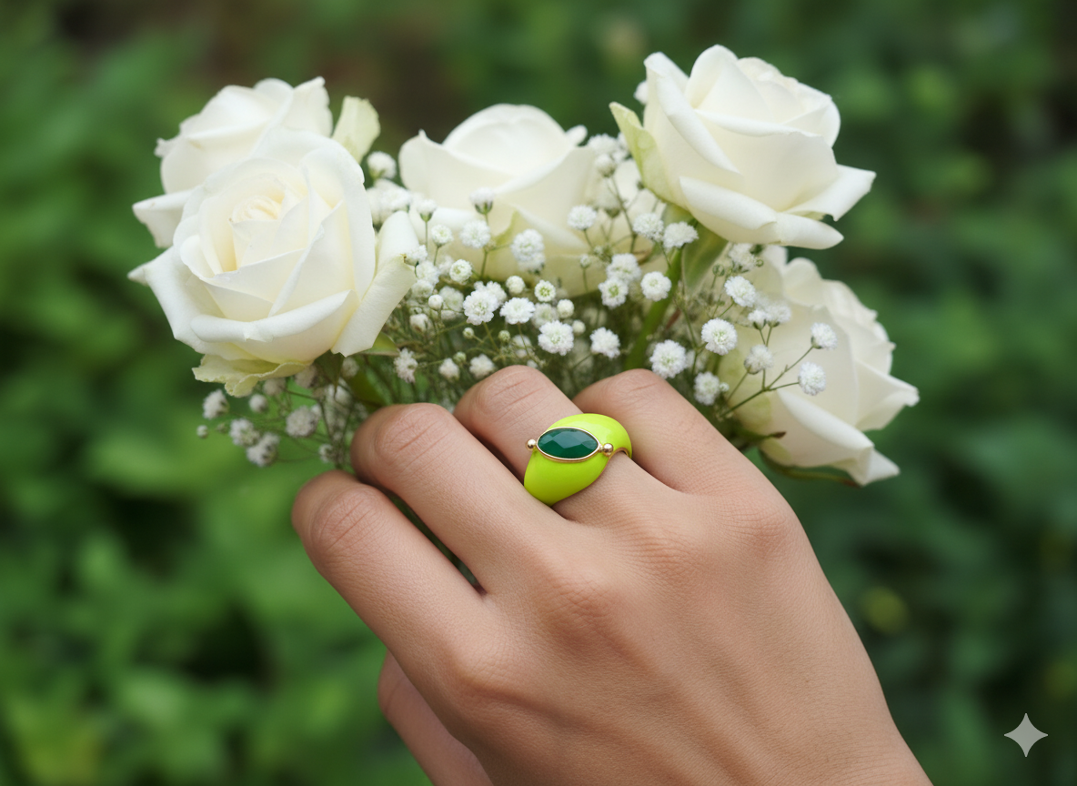 GREEN APPLE HANA RING