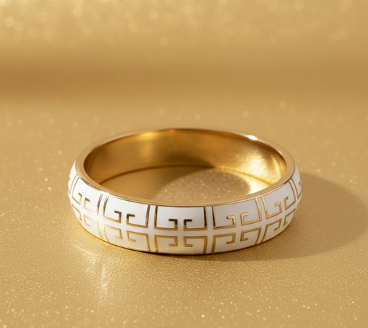 White Pattern Bangle
